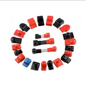 Battery electrode terminal cover connection piece protective sleeve positive and negative