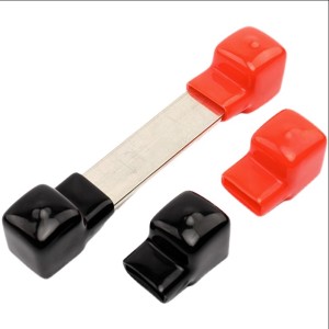 Battery electrode terminal cover connection piece protective sleeve positive and negative